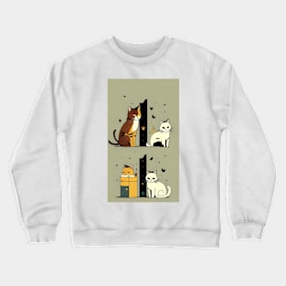 Abstract Catopia: Exploring Feline Essence through Artistic Expression Crewneck Sweatshirt